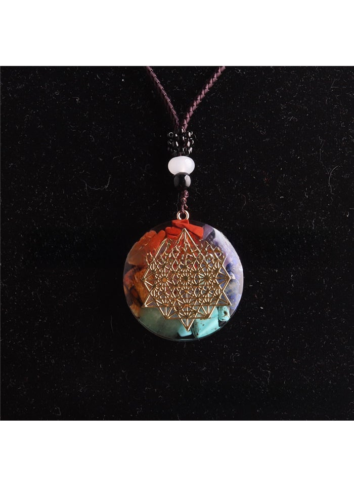 Generic Reiki Healing Crystal Pendant Necklace 2284# Round 