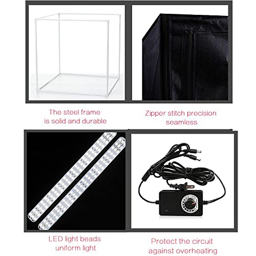 TRUMAGINE Photo Light Box Photography 24"x24"x24" Tabletop Dimmable LED Cube Shooting Tent Kit for White Studio Box Product Photographic Lighting Tents with PVC Backdrops and Mini Tripod - Image 4