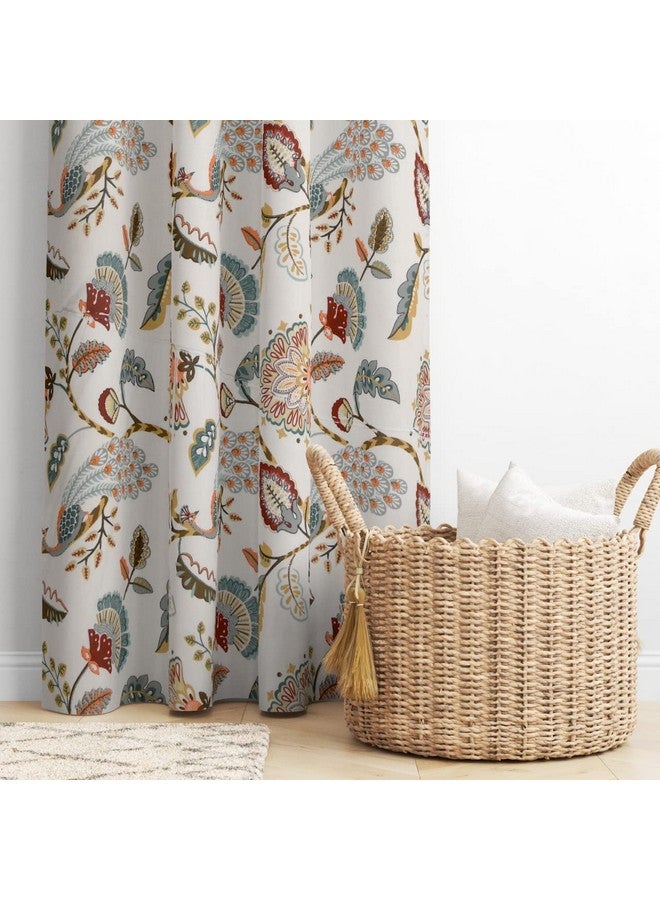 Amigos 100% Cotton Curtains for 7Feet Door Bedroom, Living Room and Kids Room, Home Décor Fashion Printed Set of 2 Curtains with Stainless Steel Rings (Multi Color Flower, Door 7Feet) - Image 1
