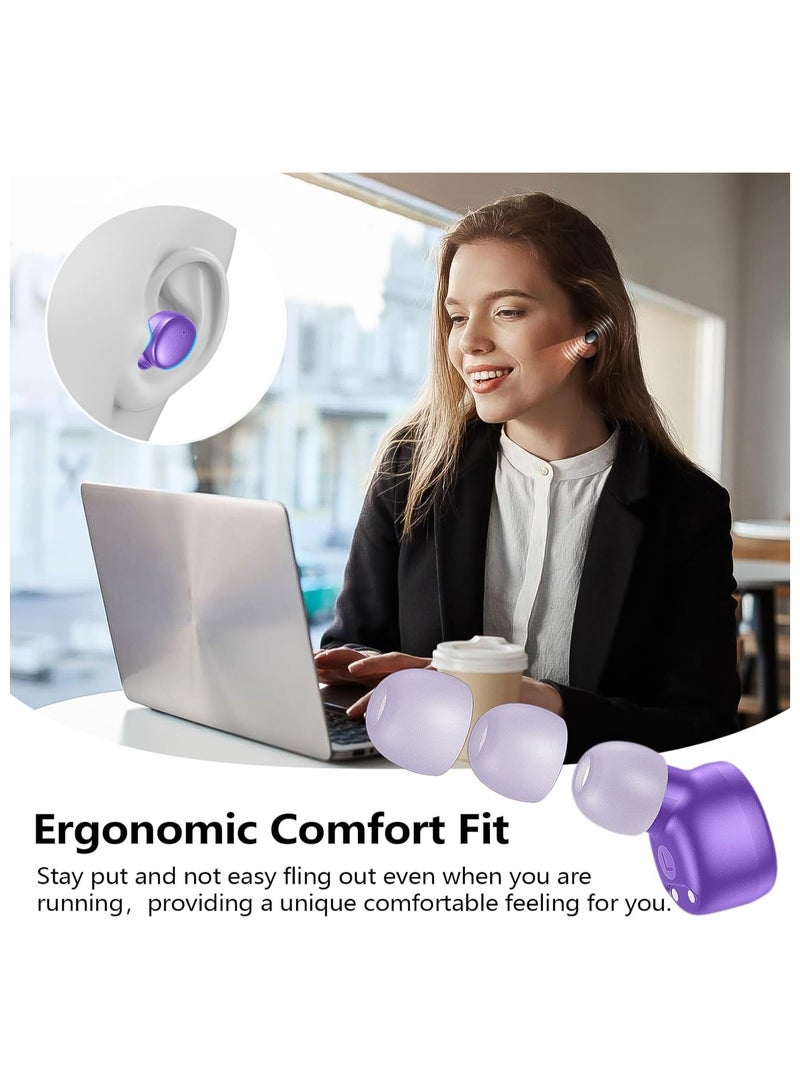 lekikpo Lekikpo Wireless Earbuds Bluetooth 5.3 in Ear Buds Light-Weight Headphones,Deep Bass Sound,Built-in Mics Headset,Clear Calls Earphones for Sports Workout Purple  - Image 4