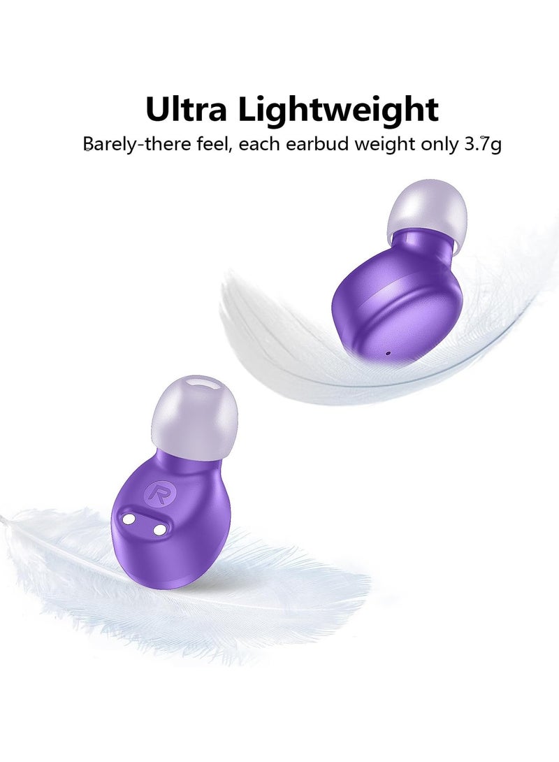 lekikpo Lekikpo Wireless Earbuds Bluetooth 5.3 in Ear Buds Light-Weight Headphones,Deep Bass Sound,Built-in Mics Headset,Clear Calls Earphones for Sports Workout Purple  - Image 2
