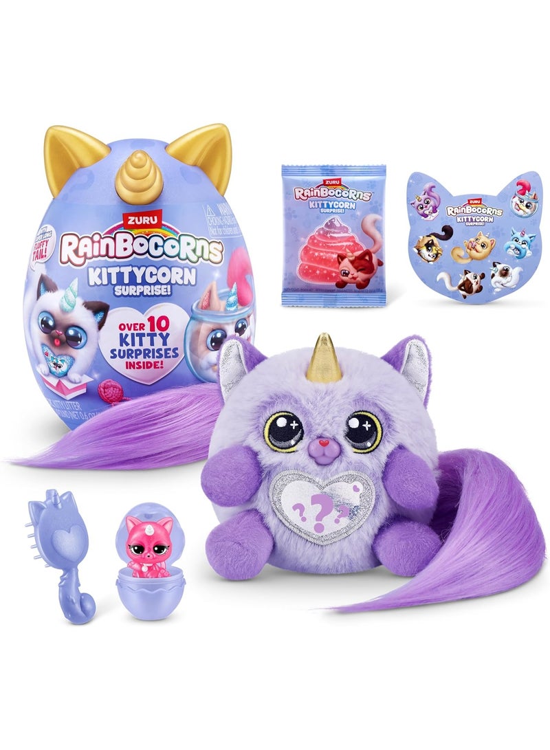 Rainbocorns Kittycorn Surprise Plush (Ragamuffin) – Small Collectible Stuffed Animal Toy with Surprise Accessories for Kids Ages 3+ - Image 1