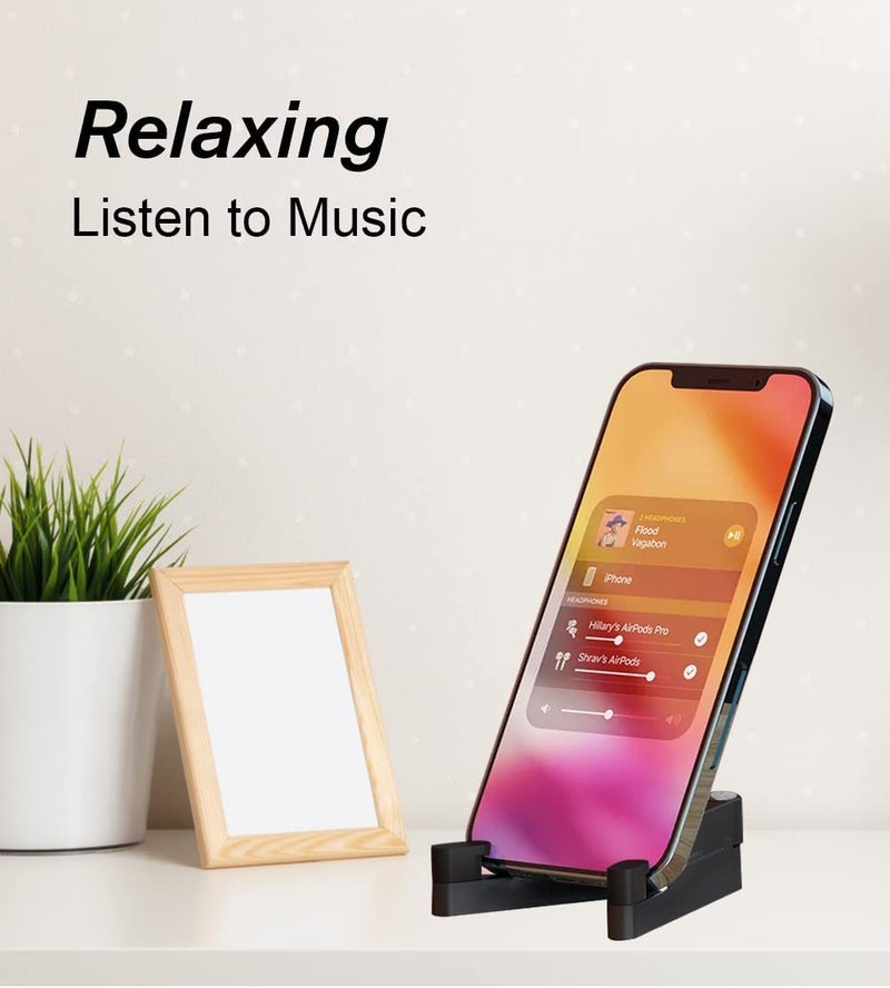 KolorFish Universal Pocket-Sized Foldable Mobile Phone Holder Dock, Smartphone Kickstand Mount Compatible with All Mobile Phone, iPhone, iPad mini, Tablet 4-10.5 Inches Desk Accessories (Black) - Image 4