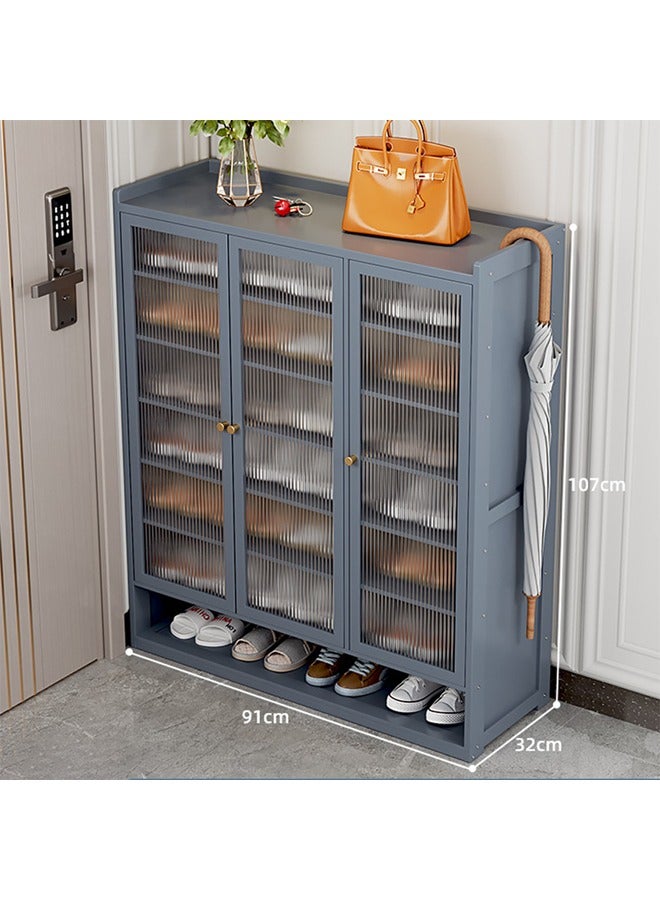keke 8 Tiers Multifunctional Entryway Shoe Cabinet with 3 Doors - Image 2