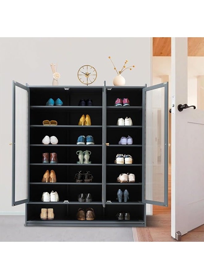 keke 8 Tiers Multifunctional Entryway Shoe Cabinet with 3 Doors - Image 3
