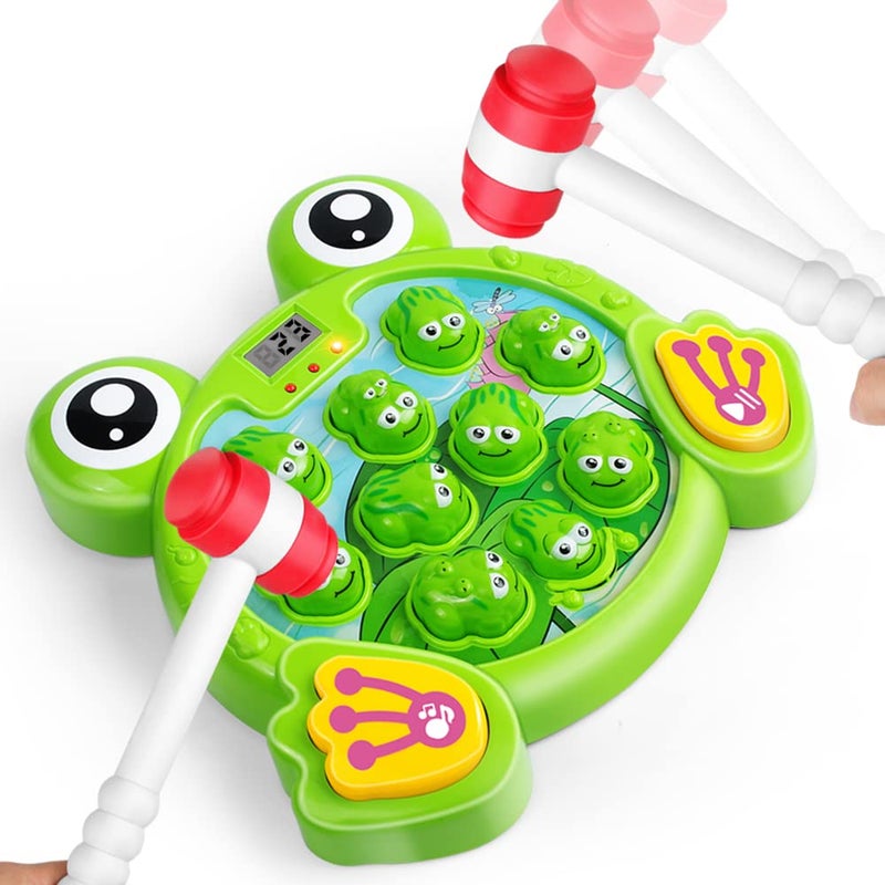 YEEBAY Whack A Frog Game with 2 Hammers, Toddler Early Developmental Learning Toy, Fun Birthday Gift for Kids Age 2+, Toys for 2 3 4 Year Old Boys Grils - Image 1