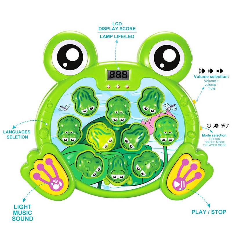 YEEBAY Whack A Frog Game with 2 Hammers, Toddler Early Developmental Learning Toy, Fun Birthday Gift for Kids Age 2+, Toys for 2 3 4 Year Old Boys Grils - Image 2