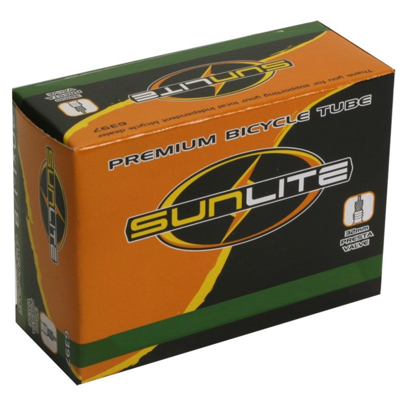 Sunlite Standard Presta Valve Tubes, 20 X 1.35-1.50"" (406 X 35-40) / 32Mm, Black