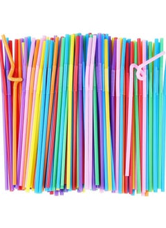 Lavish 200 Pcs Colorful Flexible Plastic Straws  - Image 1