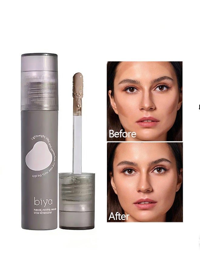 Biya Cool Toned Liquid Contour Stick – Cold Grey Cream Bronzer for Sculpted Look, Lightweight Blendable Matte Finish, Long Lasting Liquid Contouring Makeup, Vegan & Cruelty-Free, #102 - Image 1