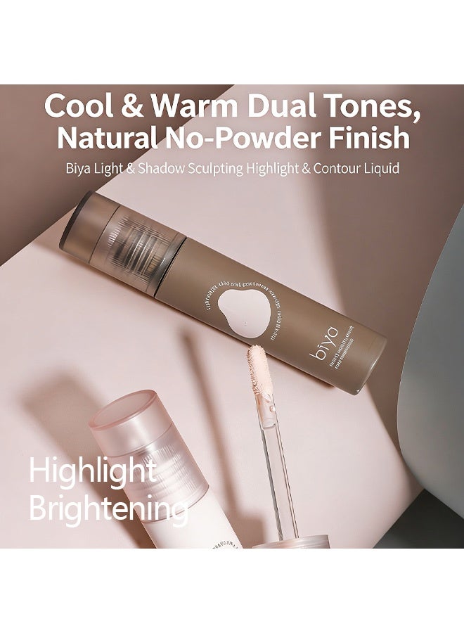 Biya Cool Toned Liquid Contour Stick – Cold Grey Cream Bronzer for Sculpted Look, Lightweight Blendable Matte Finish, Long Lasting Liquid Contouring Makeup, Vegan & Cruelty-Free, #102 - Image 3
