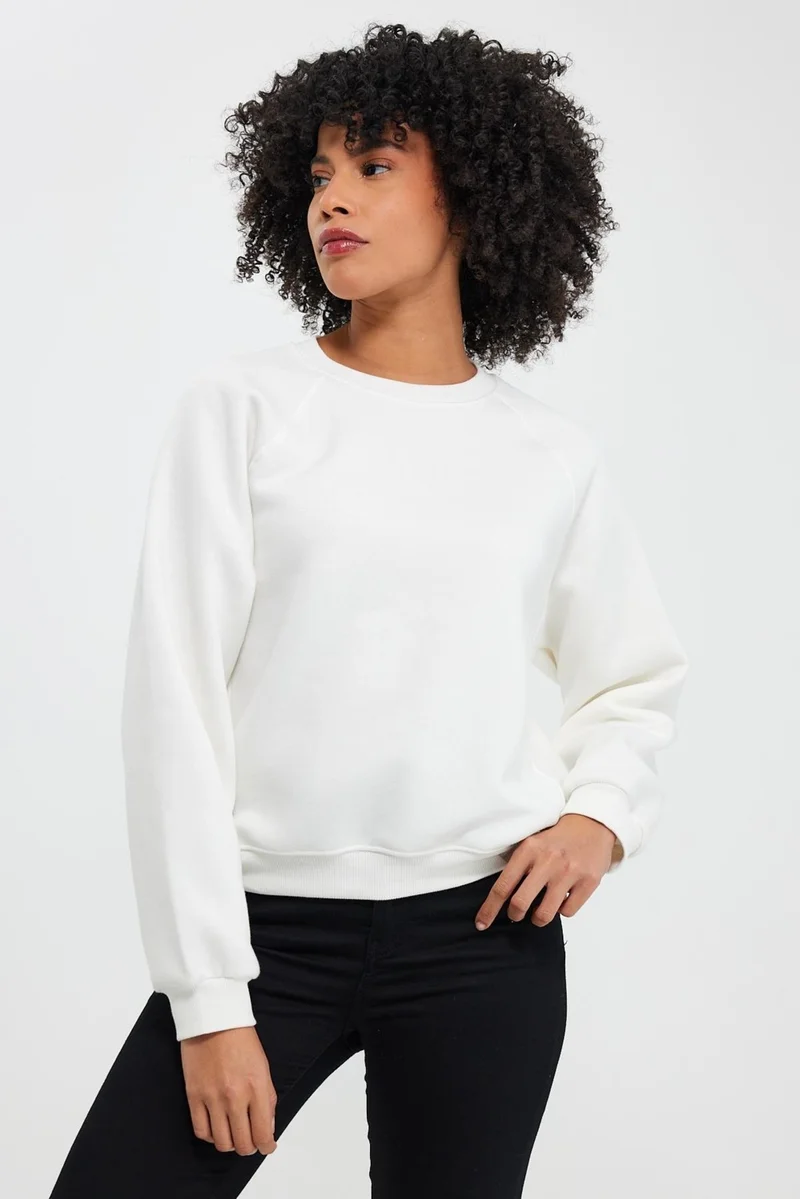 الكسندر جاردي Raglan Sleeve Raised Comfort Fit Sweatshirt (B23-00166)