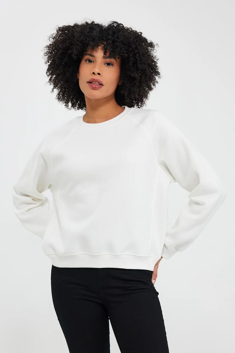 الكسندر جاردي Raglan Sleeve Raised Comfort Fit Sweatshirt (B23-00166)