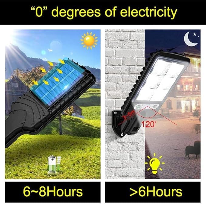 RELEMTRA Led All in One Solar Street Lights Outdoor Waterproof with Automatic Motion Sensor Wall lamp for Garden Home and Pathway ABS Cool White Pack of 1 - Image 2
