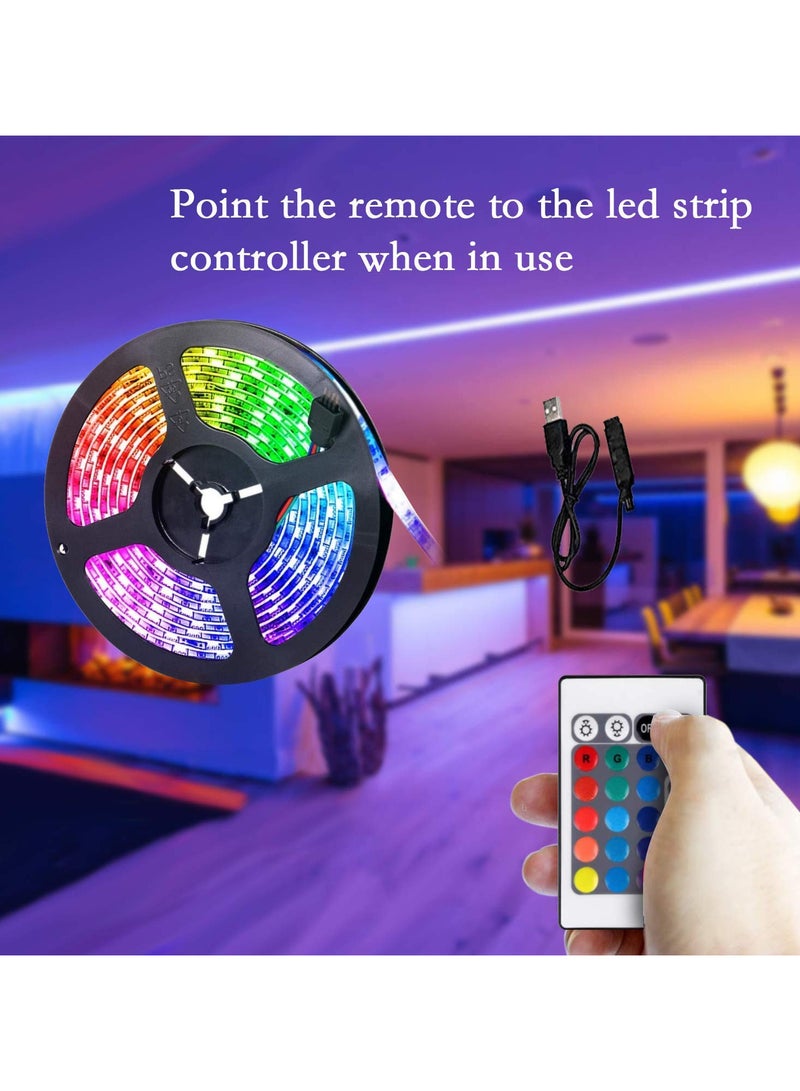 VIUAUAX 2M LED Light Strip RGB with Remote Control, LED Strip Light TV Bias Backlight Kit for HDTV Desktop PC Fish Tank Decorations, Waterproof RGB Monitor Lighting with Remote Control, USB Powered,for TV Backlighting, Gaming Room, Bedroom, and Indoor Decor - Image 3