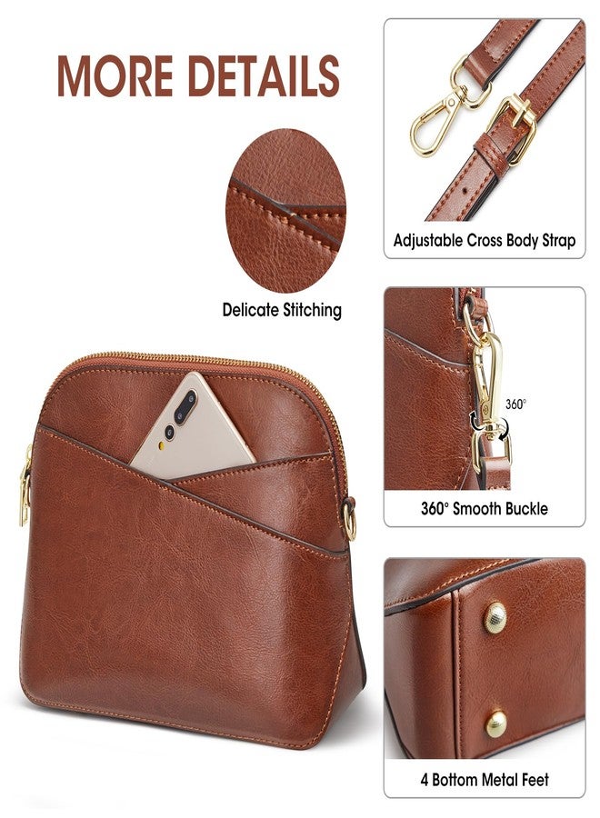 Kattee Leather Crossbody Bags for Women Trendy, Small Purses Handbags Shoulder Bag, Genuine Leather Cross Body Bag for Woman, Dark Brown - Image 5