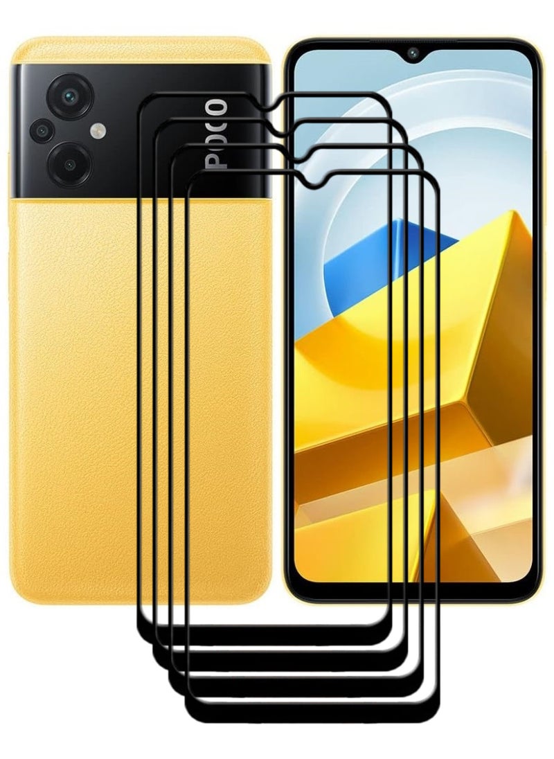 ACLIX 4 Pieces Antistatic ESD Dustproof Premium Quality High Definition Tempered Glass Screen Protector Designed For Xiaomi Poco M5 - Image 1