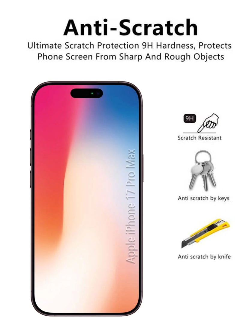 Apple iPhone 17 Pro Max  Screen Protector | Tempered Glass Compatible with Apple iPhone 17 Pro Max| Screen Protector Full HD Quality Tempered Glass Anti-Scratch Edge to Edge Coverage with Easy Installation Kit - Black - Image 3