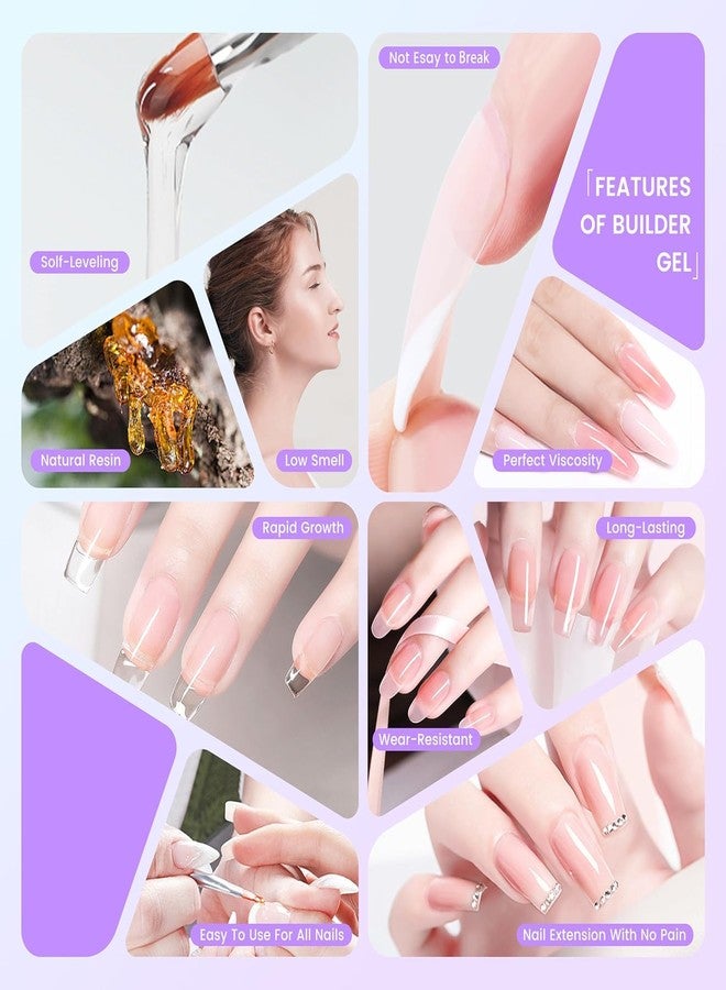 AOBOO Hard Gel Builder Gel for Nails Long-lasting Strong Hand Nude 3D Sculpting for Nail Extension 4oz - Image 5
