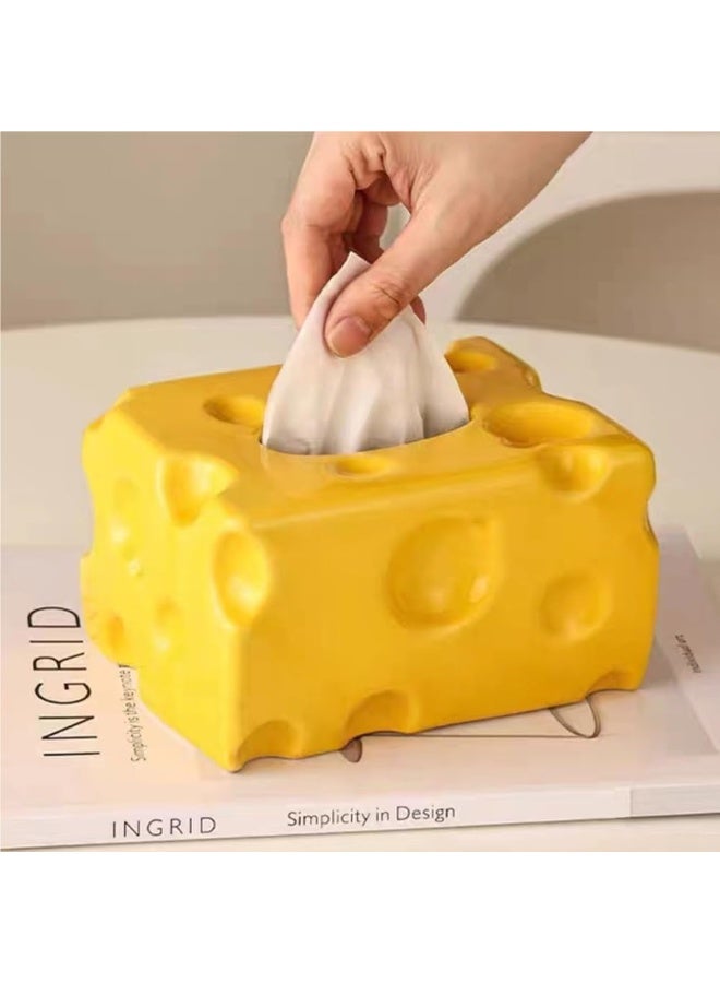 Tissue Box, Cream Ceramic Creative Paper Box, Suitable for Living Room Decoration Table Decoration Box Tissues - Image 3