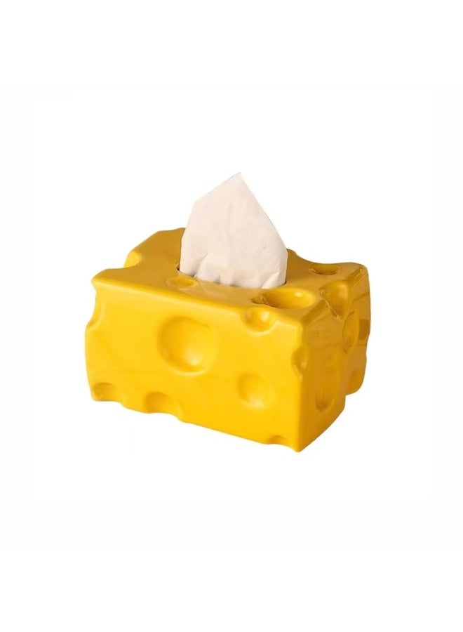 Tissue Box, Cream Ceramic Creative Paper Box, Suitable for Living Room Decoration Table Decoration Box Tissues - Image 5