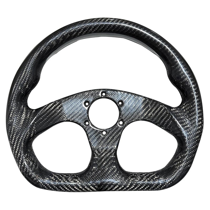 Hiracing Universal 320mm Full Carbon Fiber Racing Steering Wheel Flat Bottom D shape Steering Wheel 6 Holes Semicircle Jet (02) - Image 5