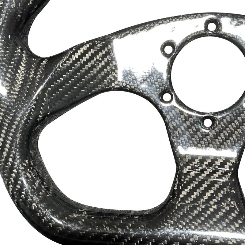 Hiracing Universal 320mm Full Carbon Fiber Racing Steering Wheel Flat Bottom D shape Steering Wheel 6 Holes Semicircle Jet (02) - Image 4
