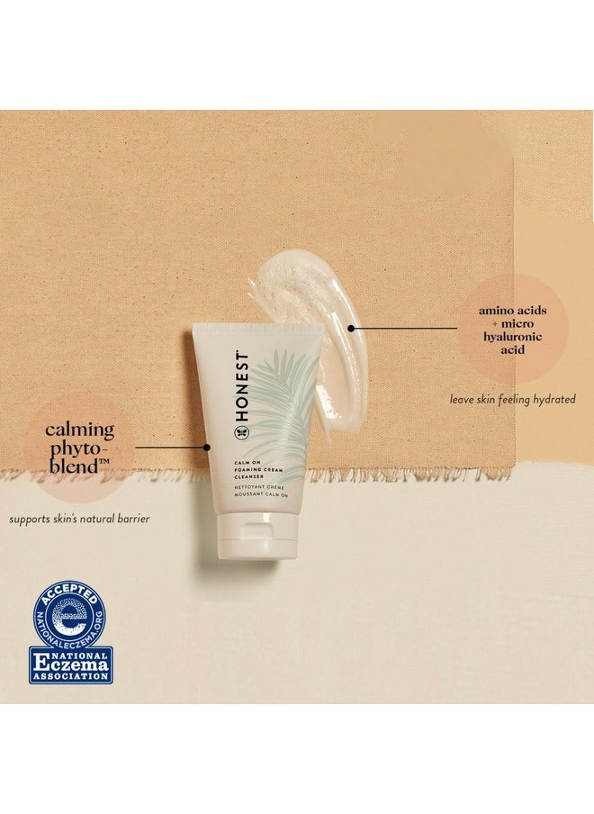 Honest Beauty Honest Beauty Calm On Foaming Cream Cleanser for Sensitive Skin | Hyaluronic Acid + Calming Phyto-Blend | EWG Verified, Vegan + Cruelty Free | 4 fl oz  - Image 2