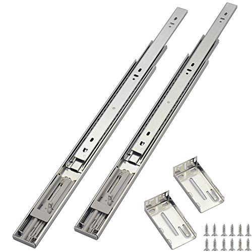 OCG Soft Close Drawer Slides 22 Inch (1 Pair), Full Extension Ball Bearing Low Noise Drawer Slides for Cabinets with Face Frame, with Rear Mounting Brackets - Image 1