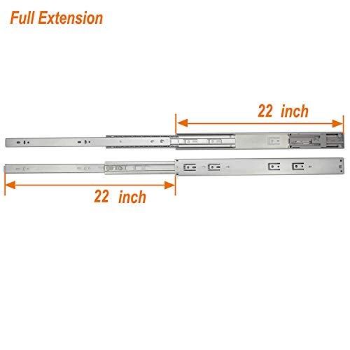 OCG Soft Close Drawer Slides 22 Inch (1 Pair), Full Extension Ball Bearing Low Noise Drawer Slides for Cabinets with Face Frame, with Rear Mounting Brackets - Image 4