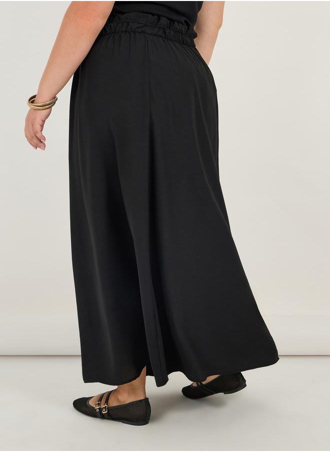 Styli Plus Size Solid Elasticated Waistband A-Line Maxi Skirt  - Image 4