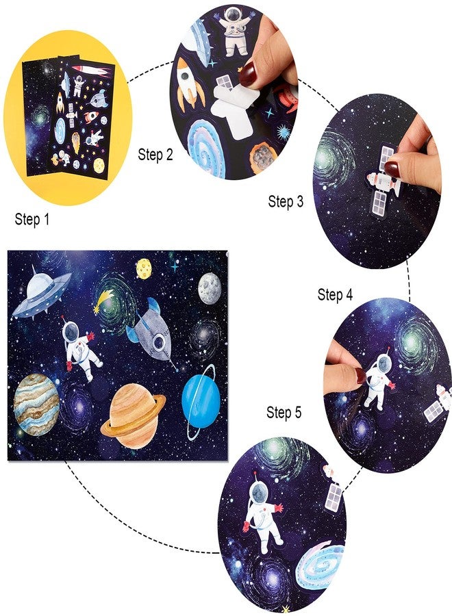 Tenare 24 Sheets Space Stickers for Kids Solar System Astronaut Mix and Match Outer DIY Outer Wall Make Your Own Sticker for Kids Educational Learning Birthday - Image 5