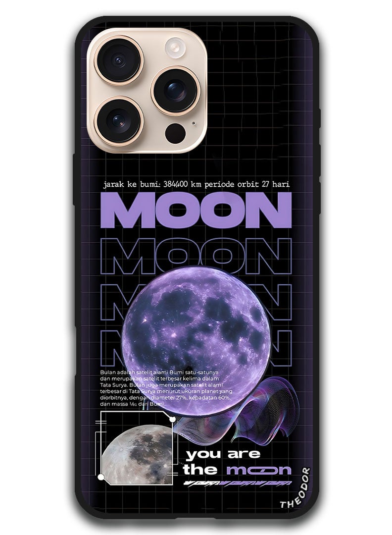 Theodor Protective Case Anti Scratch Shock Proof Bumper Cover For iPhone 16 Pro (6.3)-inch you are the moon - Image 1