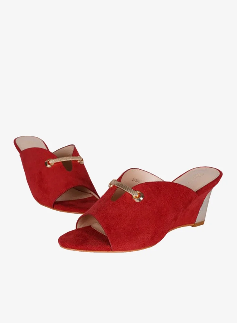 ZAYNA 221-62 Zayna Ladies  Wedge Heel Slip on 2G3008-1 Red