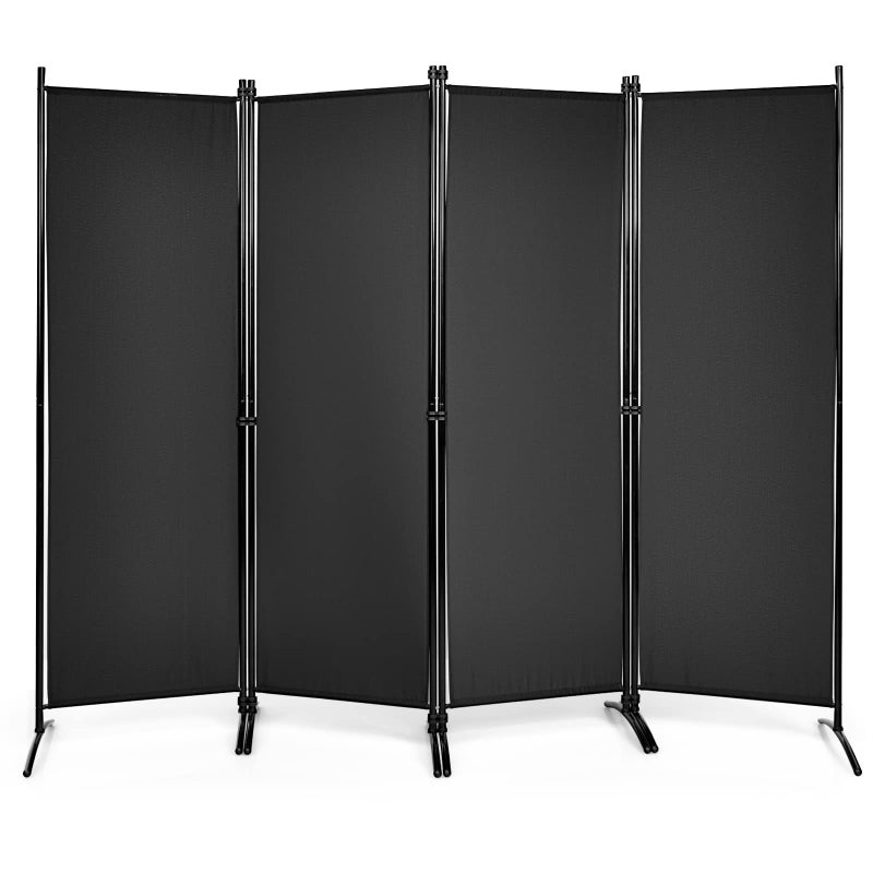 Giantex 56 Ft Tall 4 Panel Room Divider Black Lightweight Portable Folding Privacy Screen Freestanding Partition Wall Divider and Separator for Bedroom Home Office Apartment Studio