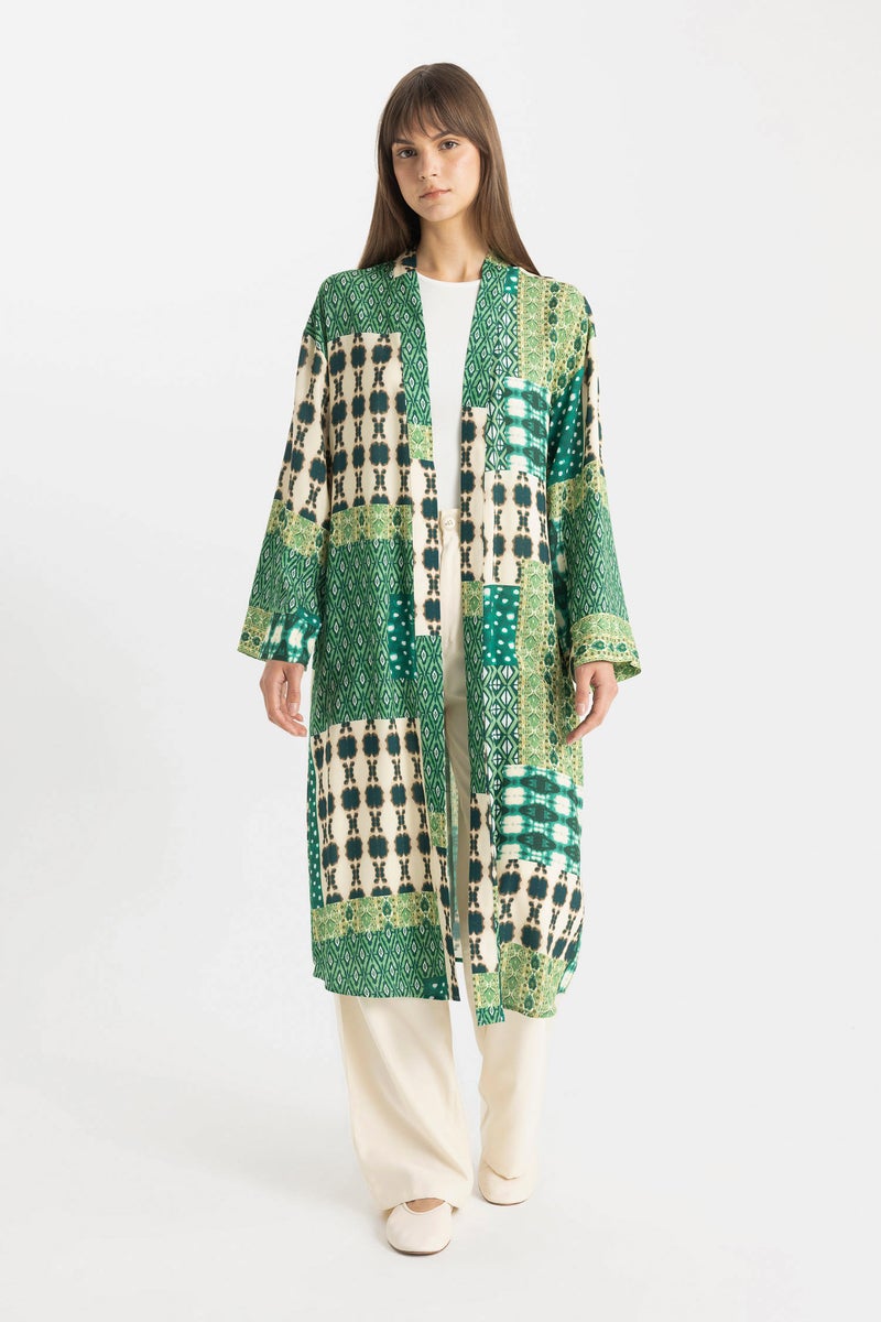 DeFacto Woman Relax Fit Printed Kimono  - Image 1