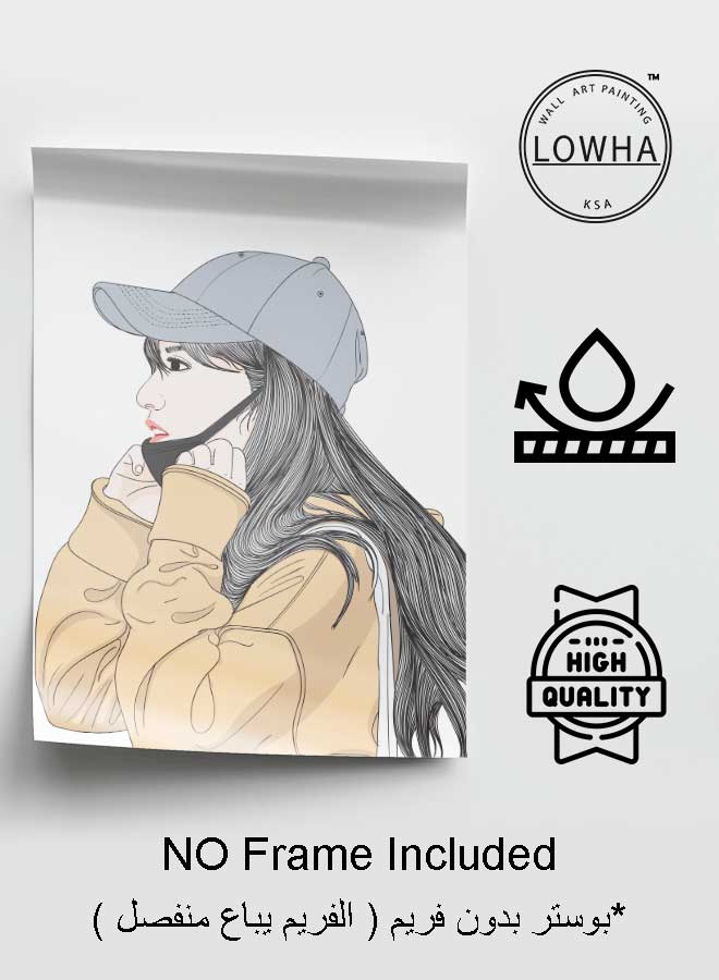 LOWHA Poster Painting Art With Four Separate Pieces Of Double-Sided Stickers Hat Mask For Home Bedroom Living Room And Office Decor - Image 3