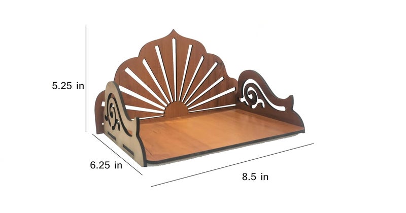 Gift India Touch Wood Art and Craft Wooden Murti Stand for Home Wooden Stand for Temple Hand Crafted Temple_2 - Image 3