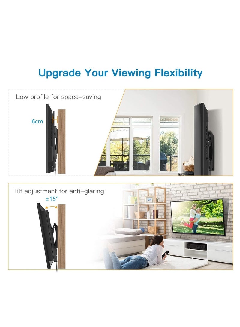 26" 75" Fixed TV Wall Mount Bracket, Universal Tilt TV Heavy Duty Wall Mount Adjustable TV Stand for LED LCD Plasma TV with Super Strong 50kg Weight Capacity VESA up to 700 x 400 - Image 4
