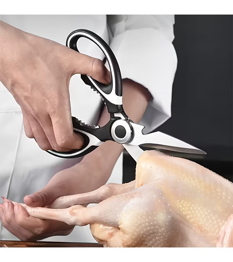 Heavy Duty Kitchen Shears Professional Chef Scissors Panda Color Forged Construction Sharp Blades for Cutting Chicken Meat Pizza Salad Ideal for Home Restaurant BBQ Takeout Durable Food Grade Steel Ergonomic Handle - Image 4