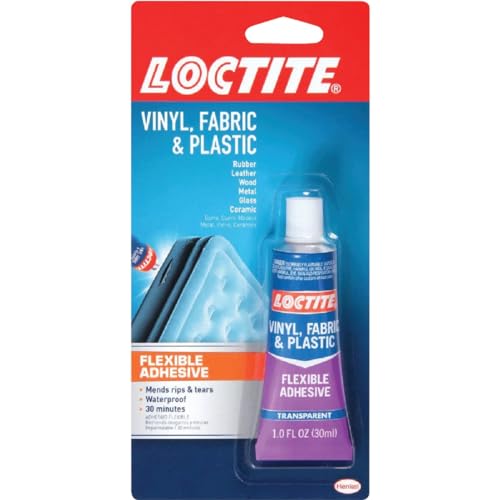 Loctite Vinyl Fabric & Plastic Repair Flexible Adhesive, clear liquid adhesive ideal for repairing vinyl seats, cushions, tarps, and outdoor gear, highly flexible to withstand bending and torsion - Image 1