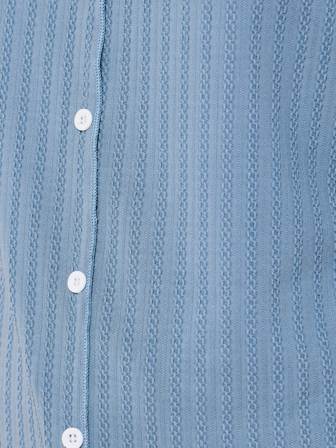 Take Two Textured Shawl Lapel Regular Fit Shirt - Image 3