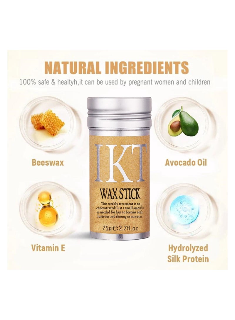 IKT Hair Wax Stick Slick Stick for Hair Non-greasy Styling Hair Pomade Stick Strong Hold Make Hair Look Neat and Tidy 75g - Image 5