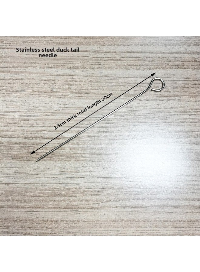 Roast Duck Hook Roast Duck Hook Roast Goose Double Hook Duck Hook Commercial Special Hook Roast Meat Ring Large Circle Stainless Steel Shelf-Color:Duck Tail Needle 2.5cm 20cm 1 Piece Buy Ten Get Two Free  - Image 1
