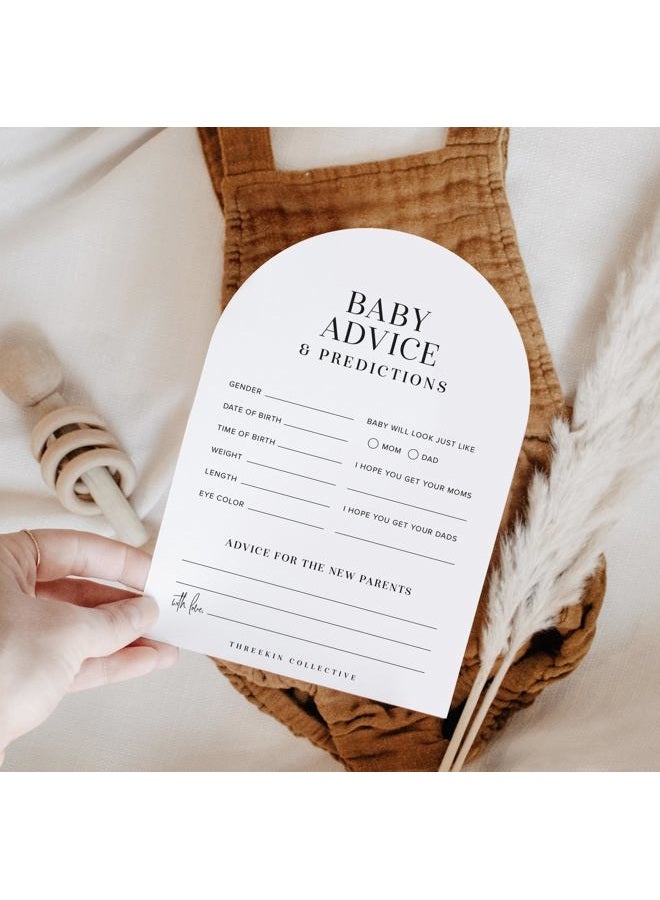 ThreeKin Collective Baby Shower Games Cards - 50 Baby Predictions and Advice Cards | 5x7 Inch Tall | Fun Gender Reveal Games for Boys & Girls | Perfect Baby Shower Game Set, US Owned Business - Image 1