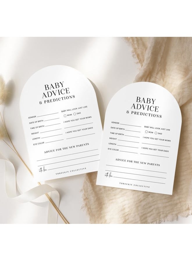 ThreeKin Collective Baby Shower Games Cards - 50 Baby Predictions and Advice Cards | 5x7 Inch Tall | Fun Gender Reveal Games for Boys & Girls | Perfect Baby Shower Game Set, US Owned Business - Image 5