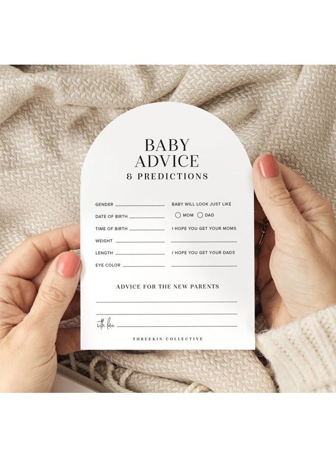ThreeKin Collective Baby Shower Games Cards - 50 Baby Predictions and Advice Cards | 5x7 Inch Tall | Fun Gender Reveal Games for Boys & Girls | Perfect Baby Shower Game Set, US Owned Business - Image 2