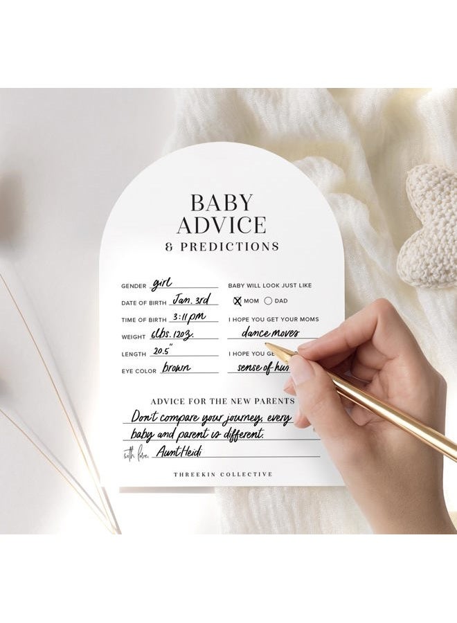 ThreeKin Collective Baby Shower Games Cards - 50 Baby Predictions and Advice Cards | 5x7 Inch Tall | Fun Gender Reveal Games for Boys & Girls | Perfect Baby Shower Game Set, US Owned Business - Image 4