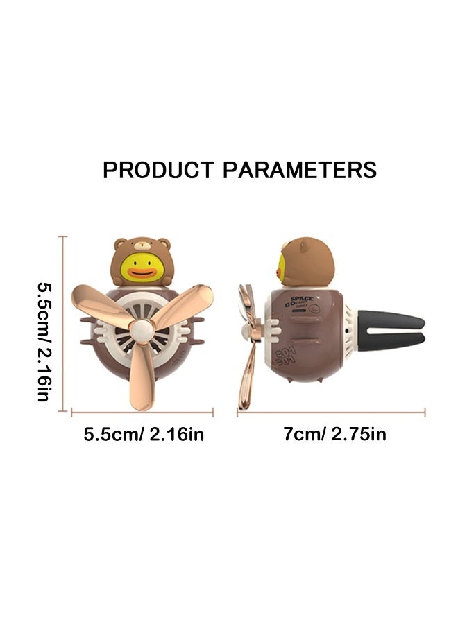 Cute Bear Pilot Car Air Fresheners Set, Creative Propeller Diffuser for Car Interior Decoration, Perfect Car Perfume for Freshening Up - Image 2