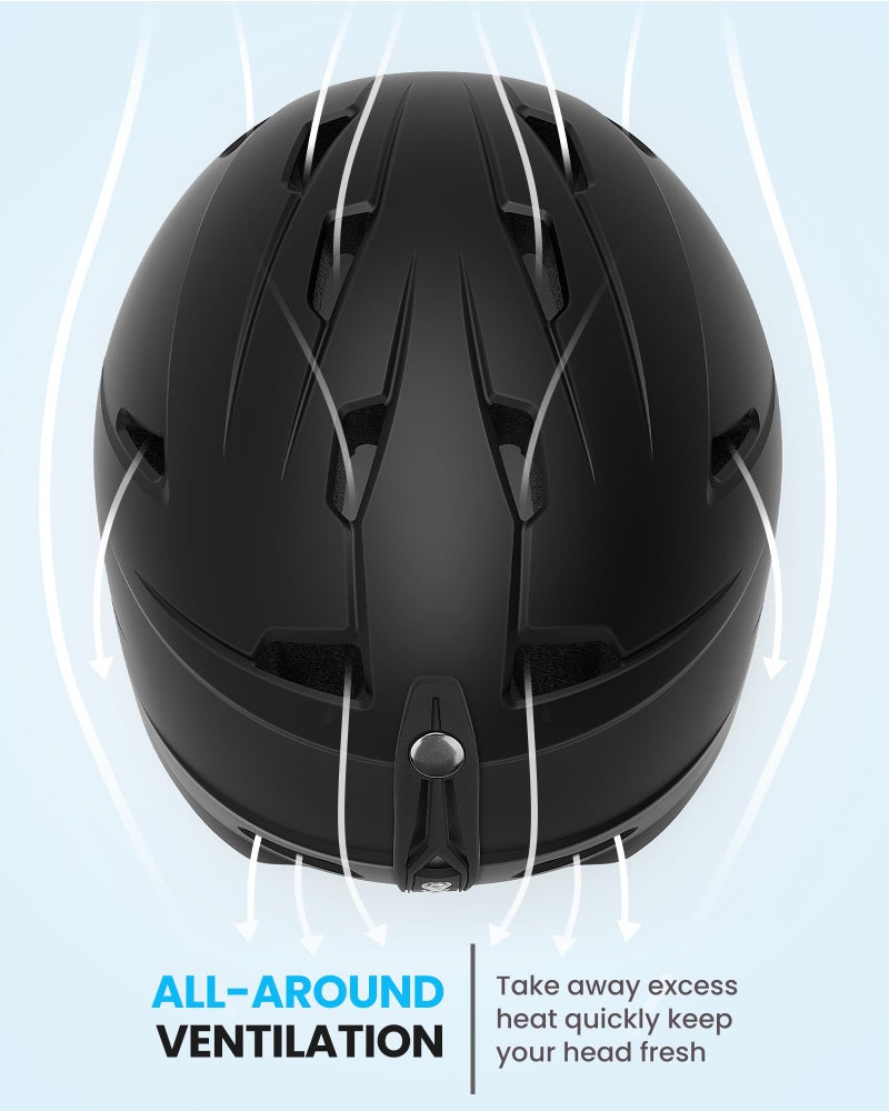 OutdoorMaster Anoa Kids Ski Helmet - Snowboard Helmet for Children - Adjustable Snow Helmet, Certified Snow Sports Helmet for Boys, Girls & Youth - Black, XS - Image 3